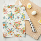 Retro Atomic Star keukenhanddoek (Quarter Fold)