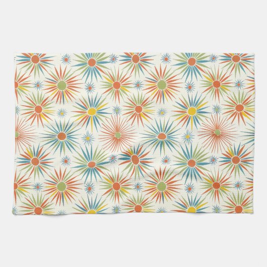 Retro Atomic Star keukenhanddoek (Horizontaal)