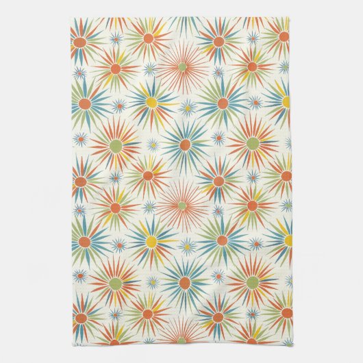 Retro Atomic Star keukenhanddoek (Verticaal)