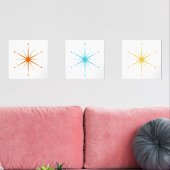 Retro Atomic Starburst Choose Your Own Colors Muurkunst Sets (Woonkamer)
