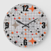 Retro Atomic Starburst Design Grote Klok (Voorkant)