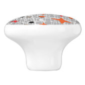 Retro Atomic Starburst Design Keramische Knop (Zijkant)