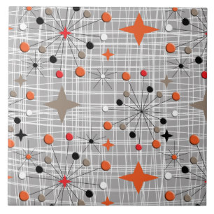 Retro Atomic Starburst Design Tegeltje