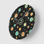 Retro Atomic Starburst Midcentury Pattern Ronde Klok (Hoek)