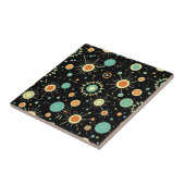 Retro Atomic Starburst Midcentury Pattern Tegeltje (Zijkant)