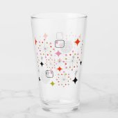 Retro Atomic Starburst Modern mid-century patroon Glas (Achterkant)