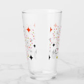 Retro Atomic Starburst Modern mid-century patroon Glas (Links)