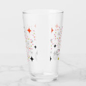 Retro Atomic Starburst Modern mid-century patroon Glas (Rechts)