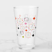 Retro Atomic Starburst Modern mid-century patroon Glas (Voorkant)