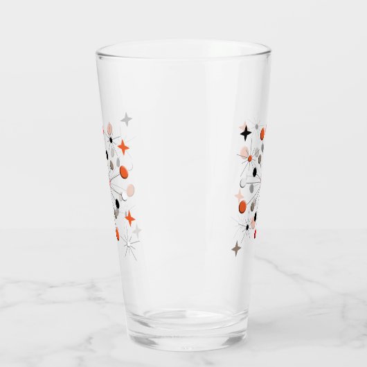 Retro Atomic Starburst Modern mid-century patroon Glas (Links)