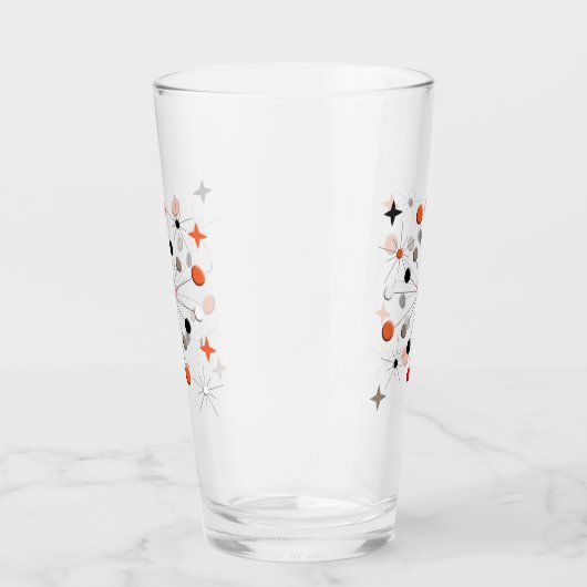 Retro Atomic Starburst Modern mid-century patroon  Glas (Rechts)