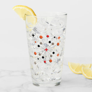 Retro Atomic Starburst Modern mid-century patroon  Glas