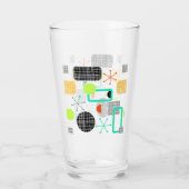 Retro Atomic Starburst Modern mid-century patroon Glas (Achterkant)