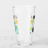 Retro Atomic Starburst Modern mid-century patroon Glas (Links)