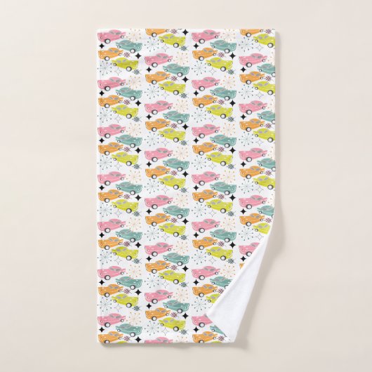 Retro Atomic Starburst Moderne auto's uit de midde Bad Handdoek (Handdoek)