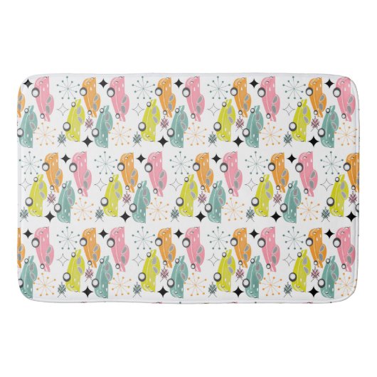 Retro Atomic Starburst Moderne auto's uit de midde Badmat (Voorkant)