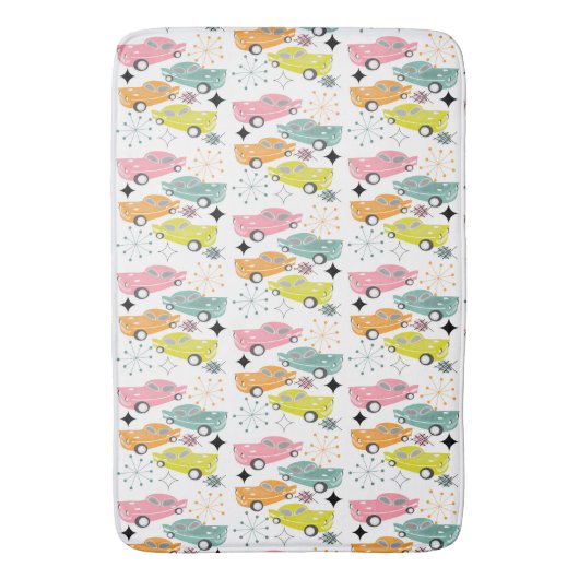 Retro Atomic Starburst Moderne auto's uit de midde Badmat (Voorkant Verticaal)