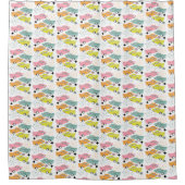 Retro Atomic Starburst Moderne auto's uit de midde Douchegordijn (Voorkant)