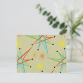 Retro Atomic Starburst Multicolored Pattern Briefkaart (Staand voorkant)