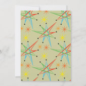 Retro Atomic Starburst Multicolored Pattern Kaart (Achterkant)