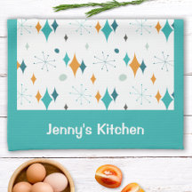 Retro  Atomic Starburst Patroon Aangepaste naam