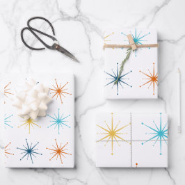 Retro Atomic Starburst Pattern Choose Your Colors Inpakpapier Vel