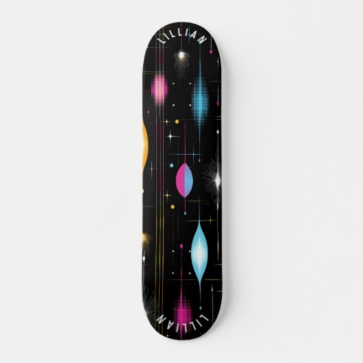 Retro Atomic Starburst Schaats Deck Design Persoonlijk Skateboard (Voorkant)