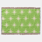 Retro Atomic Stars Pattern op Lime Green Deken (Voorkant)