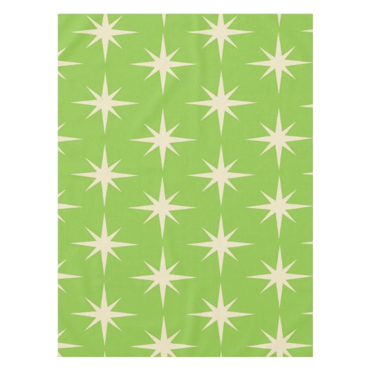 Retro Atomic Stars Pattern op Lime Green Tafelkleed (Voorkant)
