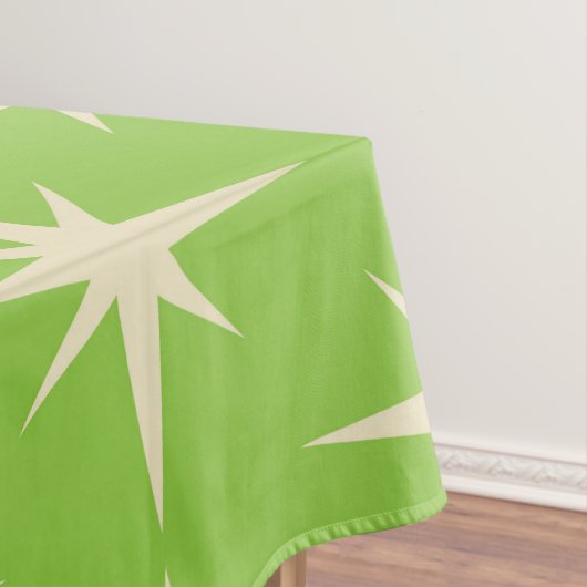 Retro Atomic Stars Pattern op Lime Green Tafelkleed (Voorbeeld)