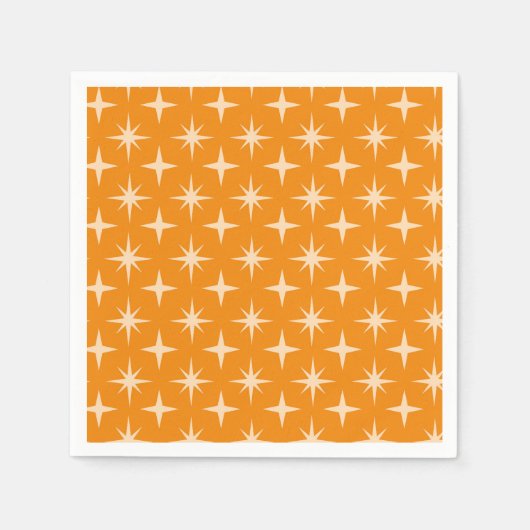 Retro Atomic Stars Pattern op Sinaasappel Servet (Voorkant)