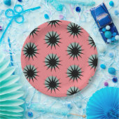 Retro Atomic Sunburst Pattern Papieren Bordje (Feest)