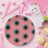 Retro Atomic Sunburst Pattern Papieren Bordje (Feest)