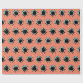 Retro Atomic Sunburst Pattern Wrapping Paper Cadeaupapier (Vlak)