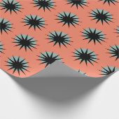 Retro Atomic Sunburst Pattern Wrapping Paper Cadeaupapier (Hoek)