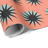 Retro Atomic Sunburst Pattern Wrapping Paper Cadeaupapier (Rol Hoek)