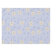 Retro Atomische Bloemen Blauw Geel Tafelkleed (Voorkant (Horizontaal))