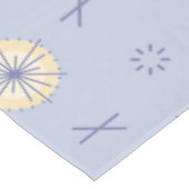 Retro Atomische Bloemen Blauw Geel Tafelkleed (Gekanteld)