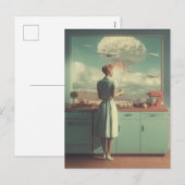 Retro Atomische Keuken Surrealistische Kunst Feestdagenkaart (Voorkant / Achterkant)