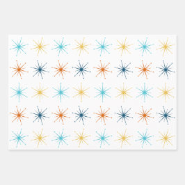 Retro Atomische Steruitbarsting Patroon Kies Je Kl Inpakpapier Vel