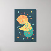 Retro Atomische Tijdperk Midden Eeuw Abstracte Kun Canvas Afdruk (Voorkant)