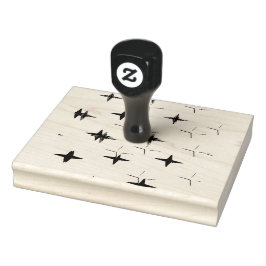 Retro Atoom Diamanten Ster Vormen Rubberstempel
