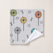 Retro atoombloemen veelkleurig bad handdoek (Wasdoekje)