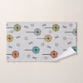 Retro atoombloemen veelkleurig bad handdoek (Handdoek)