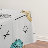 Retro atoombloemen veelkleurig tafelkleed (Voorbeeld)