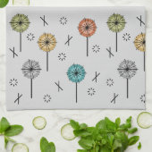 Retro atoombloemen veelkleurig theedoek (Gevouwen)