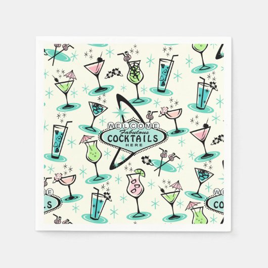 Retro-atoomcocktails Servet (Voorkant)
