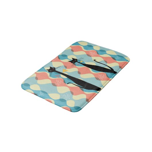 Retro atoomera midden midden midden midden midden badmat (Gekanteld)