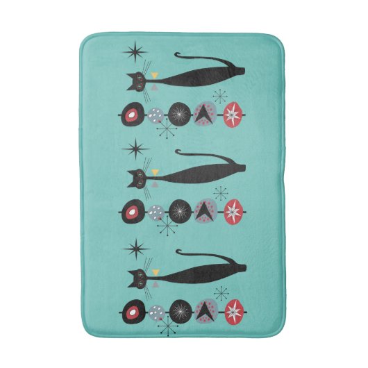 Retro atoomera midden midden midden midden midden badmat (Voorkant Verticaal)