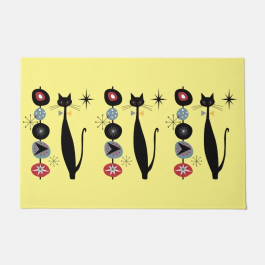 Retro atoomera midden midden midden midden midden  deurmat (Voorkant)